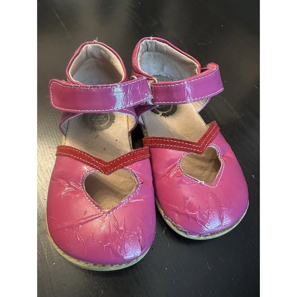 Livie and Luca Girls Pink Heart Mary Jane Shoes *Size 9 Toddler